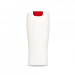 FRASCO  250 ml PE NINE BLANCO C/TAPA BISAGRA ROJA 10Ud